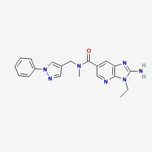 molecular formula C20H21N7O B5542610 2-amino-3-ethyl-N-methyl-N-[(1-phenyl-1H-pyrazol-4-yl)methyl]-3H-imidazo[4,5-b]pyridine-6-carboxamide 
