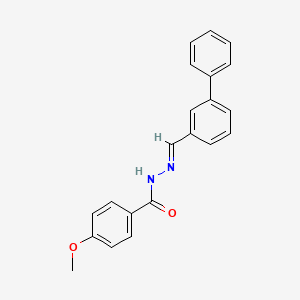 molecular formula C21H18N2O2 B5542645 N'-(3-biphenylylmethylene)-4-methoxybenzohydrazide 