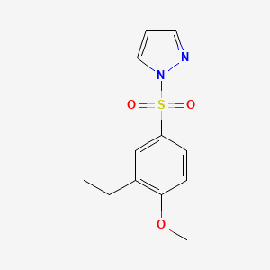 molecular formula C12H14N2O3S B5542668 1-[(3-乙基-4-甲氧基苯基)磺酰基]-1H-吡唑 