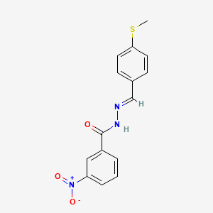 molecular formula C15H13N3O3S B5542672 N'-[4-(methylthio)benzylidene]-3-nitrobenzohydrazide 