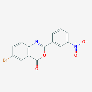 molecular formula C14H7BrN2O4 B5542680 6-溴-2-(3-硝基苯基)-4H-3,1-苯并恶嗪-4-酮 