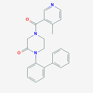 molecular formula C23H21N3O2 B5542720 1-(2-biphenylyl)-4-[(4-methyl-3-pyridinyl)carbonyl]-2-piperazinone 