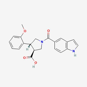 molecular formula C21H20N2O4 B5542740 (3S*,4R*)-1-(1H-indol-5-ylcarbonyl)-4-(2-methoxyphenyl)pyrrolidine-3-carboxylic acid 