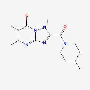 molecular formula C14H19N5O2 B5542748 5,6-dimethyl-2-[(4-methyl-1-piperidinyl)carbonyl][1,2,4]triazolo[1,5-a]pyrimidin-7(4H)-one 