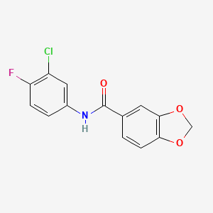 molecular formula C14H9ClFNO3 B5542765 N-(3-氯-4-氟苯基)-1,3-苯并二氧杂环-5-甲酰胺 