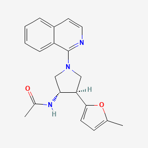 molecular formula C20H21N3O2 B5542780 N-[(3S*,4R*)-1-(1-isoquinolinyl)-4-(5-methyl-2-furyl)-3-pyrrolidinyl]acetamide 