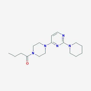 molecular formula C17H27N5O B5542786 4-(4-丁酰-1-哌嗪基)-2-(1-哌啶基)嘧啶 