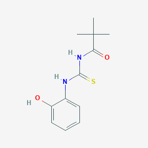 molecular formula C12H16N2O2S B5542790 N-{[(2-hydroxyphenyl)amino]carbonothioyl}-2,2-dimethylpropanamide 