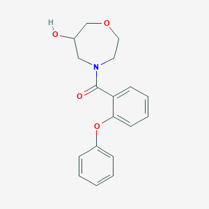 molecular formula C18H19NO4 B5542802 4-(2-苯氧基苯甲酰)-1,4-恶二杂环己烷-6-醇 