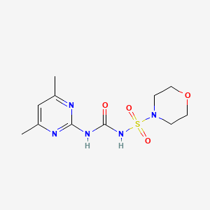 molecular formula C11H17N5O4S B5542828 N-{[(4,6-二甲基-2-嘧啶基)氨基]羰基}-4-吗啉磺酰胺 