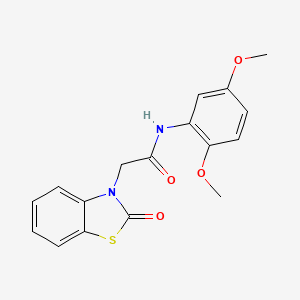 molecular formula C17H16N2O4S B5542851 N-(2,5-dimethoxyphenyl)-2-(2-oxo-1,3-benzothiazol-3(2H)-yl)acetamide 