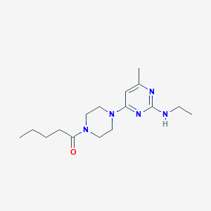 molecular formula C16H27N5O B5542882 N-乙基-4-甲基-6-(4-戊酰-1-哌嗪基)-2-嘧啶胺 