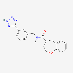 molecular formula C20H21N5O2 B5542911 N-methyl-N-[3-(1H-tetrazol-5-yl)benzyl]-2,3,4,5-tetrahydro-1-benzoxepine-4-carboxamide 