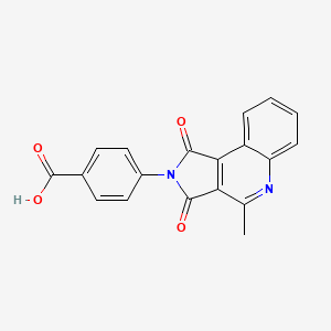 molecular formula C19H12N2O4 B5542971 4-(4-甲基-1,3-二氧代-1,3-二氢-2H-吡咯并[3,4-c]喹啉-2-基)苯甲酸 