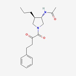 molecular formula C19H26N2O3 B5542998 N-[(3S*,4R*)-1-(2-oxo-4-phenylbutanoyl)-4-propyl-3-pyrrolidinyl]acetamide 