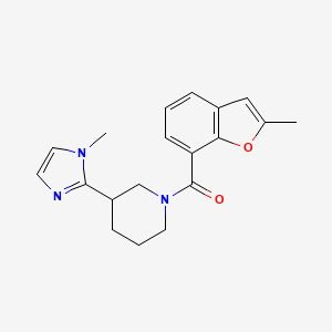 molecular formula C19H21N3O2 B5543006 1-[(2-甲基-1-苯并呋喃-7-基)羰基]-3-(1-甲基-1H-咪唑-2-基)哌啶 