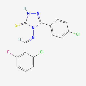 molecular formula C15H9Cl2FN4S B5543017 4-[(2-chloro-6-fluorobenzylidene)amino]-5-(4-chlorophenyl)-4H-1,2,4-triazole-3-thiol 