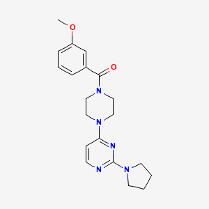 molecular formula C20H25N5O2 B5543047 4-[4-(3-甲氧基苯甲酰)-1-哌嗪基]-2-(1-吡咯烷基)嘧啶 