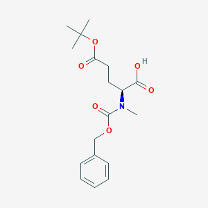 molecular formula C18H25NO6 B554306 (S)-2-(((Benzyloxy)carbonyl)(methyl)amino)-5-(tert-butoxy)-5-oxopentanoic acid CAS No. 42417-71-0