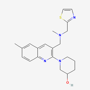 molecular formula C21H26N4OS B5543066 1-(6-甲基-3-{[甲基(1,3-噻唑-2-基甲基)氨基]甲基}-2-喹啉基)-3-哌啶醇 