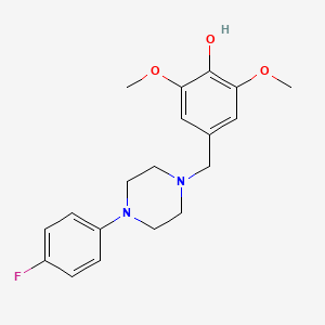 molecular formula C19H23FN2O3 B5543085 4-{[4-(4-氟苯基)-1-哌嗪基]甲基}-2,6-二甲氧基苯酚 