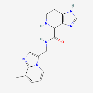 molecular formula C16H18N6O B5543093 N-[(8-methylimidazo[1,2-a]pyridin-3-yl)methyl]-4,5,6,7-tetrahydro-1H-imidazo[4,5-c]pyridine-4-carboxamide dihydrochloride 