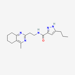 molecular formula C18H25N5O B5543095 N-[2-(4-methyl-5,6,7,8-tetrahydro-2-quinazolinyl)ethyl]-3-propyl-1H-pyrazole-5-carboxamide 