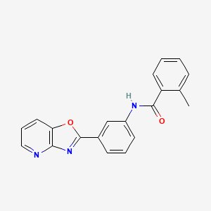 molecular formula C20H15N3O2 B5543097 2-methyl-N-(3-[1,3]oxazolo[4,5-b]pyridin-2-ylphenyl)benzamide 