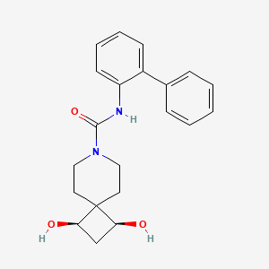 molecular formula C21H24N2O3 B5543120 (1R*,3S*)-N-biphenyl-2-yl-1,3-dihydroxy-7-azaspiro[3.5]nonane-7-carboxamide 