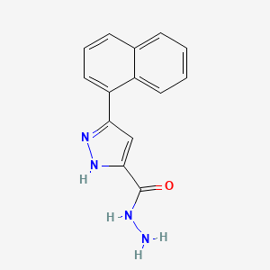 molecular formula C14H12N4O B5543124 3-(1-naphthyl)-1H-pyrazole-5-carbohydrazide CAS No. 307351-08-2