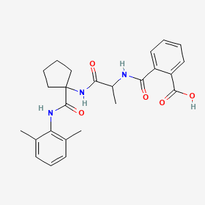 molecular formula C25H29N3O5 B5543139 2-[({2-[(1-{[(2,6-二甲基苯基)氨基]羰基}环戊基)氨基]-1-甲基-2-氧代乙基}氨基)羰基]苯甲酸 