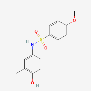 molecular formula C14H15NO4S B5543159 N-(4-羟基-3-甲基苯基)-4-甲氧基苯磺酰胺 