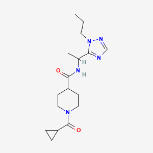 molecular formula C17H27N5O2 B5543162 1-(cyclopropylcarbonyl)-N-[1-(1-propyl-1H-1,2,4-triazol-5-yl)ethyl]-4-piperidinecarboxamide 