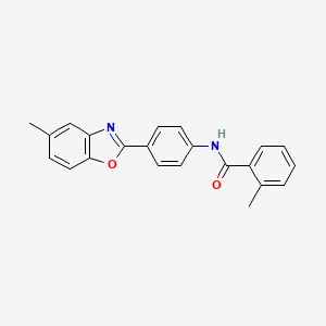2-methyl-N-[4-(5-methyl-1,3-benzoxazol-2-yl)phenyl]benzamide