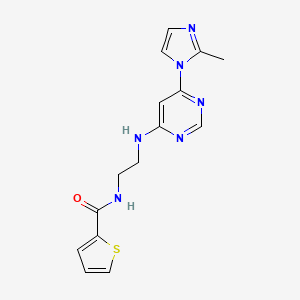 molecular formula C15H16N6OS B5543179 N-(2-{[6-(2-甲基-1H-咪唑-1-基)-4-嘧啶基]氨基}乙基)-2-噻吩甲酰胺 