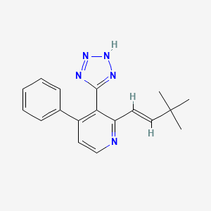 molecular formula C18H19N5 B5543184 2-(3,3-dimethyl-1-buten-1-yl)-4-phenyl-3-(2H-tetrazol-5-yl)pyridine 