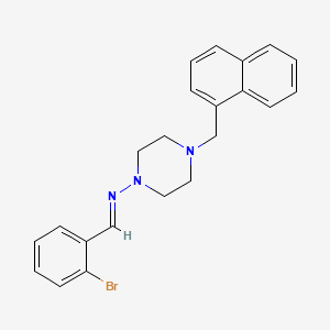 molecular formula C22H22BrN3 B5543195 N-(2-bromobenzylidene)-4-(1-naphthylmethyl)-1-piperazinamine 