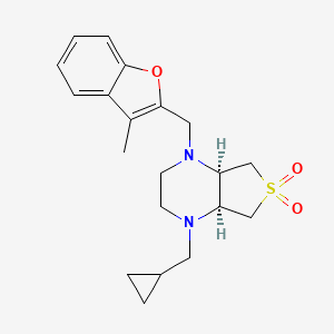 molecular formula C20H26N2O3S B5543215 (4aR*,7aS*)-1-(cyclopropylmethyl)-4-[(3-methyl-1-benzofuran-2-yl)methyl]octahydrothieno[3,4-b]pyrazine 6,6-dioxide 