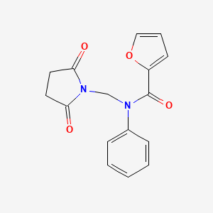 molecular formula C16H14N2O4 B5543235 N-[(2,5-dioxo-1-pyrrolidinyl)methyl]-N-phenyl-2-furamide 