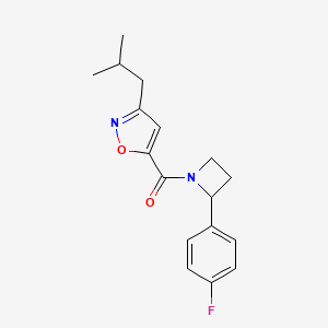molecular formula C17H19FN2O2 B5543274 5-{[2-(4-氟苯基)-1-氮杂环丁基]羰基}-3-异丁基异恶唑 