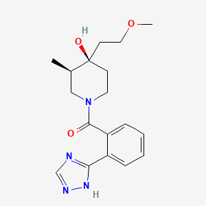 molecular formula C18H24N4O3 B5543278 (3R*,4R*)-4-(2-methoxyethyl)-3-methyl-1-[2-(1H-1,2,4-triazol-3-yl)benzoyl]piperidin-4-ol 