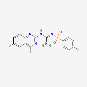 molecular formula C18H19N5O2S B5543302 N-{amino[(4,6-dimethyl-2-quinazolinyl)amino]methylene}-4-methylbenzenesulfonamide 