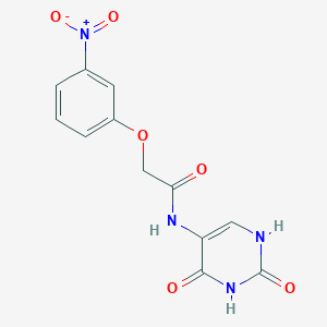 molecular formula C12H10N4O6 B5543321 N-(2,4-dioxo-1,2,3,4-tetrahydro-5-pyrimidinyl)-2-(3-nitrophenoxy)acetamide 