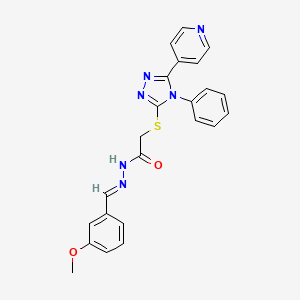 molecular formula C23H20N6O2S B5543329 N'-(3-methoxybenzylidene)-2-{[4-phenyl-5-(4-pyridinyl)-4H-1,2,4-triazol-3-yl]thio}acetohydrazide 