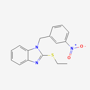 molecular formula C16H15N3O2S B5543333 2-(乙硫基)-1-(3-硝基苄基)-1H-苯并咪唑 