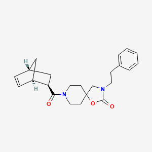 molecular formula C23H28N2O3 B5543356 8-[(1R*,2R*,4R*)-双环[2.2.1]庚-5-烯-2-酰基]-3-(2-苯乙基)-1-氧杂-3,8-二氮杂螺[4.5]癸-2-酮 