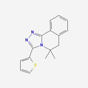 molecular formula C16H15N3S B5543372 5,5-dimethyl-3-(2-thienyl)-5,6-dihydro[1,2,4]triazolo[3,4-a]isoquinoline 
