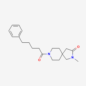 molecular formula C20H28N2O2 B5543396 2-methyl-8-(5-phenylpentanoyl)-2,8-diazaspiro[4.5]decan-3-one 