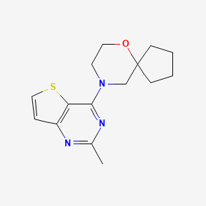 molecular formula C15H19N3OS B5543401 9-(2-methylthieno[3,2-d]pyrimidin-4-yl)-6-oxa-9-azaspiro[4.5]decane 