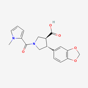 molecular formula C18H18N2O5 B5543427 (3S*,4R*)-4-(1,3-苯并二氧杂环-5-基)-1-[(1-甲基-1H-吡咯-2-基)羰基]吡咯烷-3-羧酸 